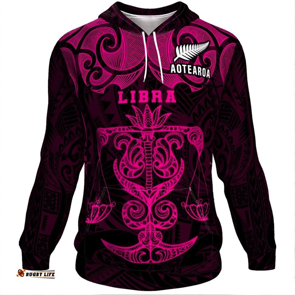 Libra Zodiac Hoodie Maori Tattoo
