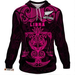 Libra Zodiac Hoodie Maori Tattoo