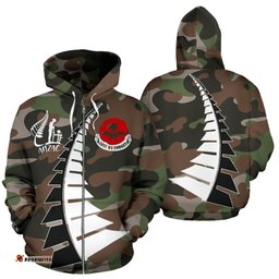 Lest We Forget New Zealand Zip Hoodie Camo Style