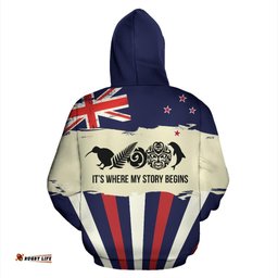 New Zealand Where My Story Begins Hoodie Navy 2