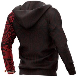 Maori Tangaroa Tattoo New Zealand Custom Hoodie Red
