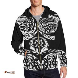 New Zealand Zip Up Hoodie Maori Firefighter Tattoo