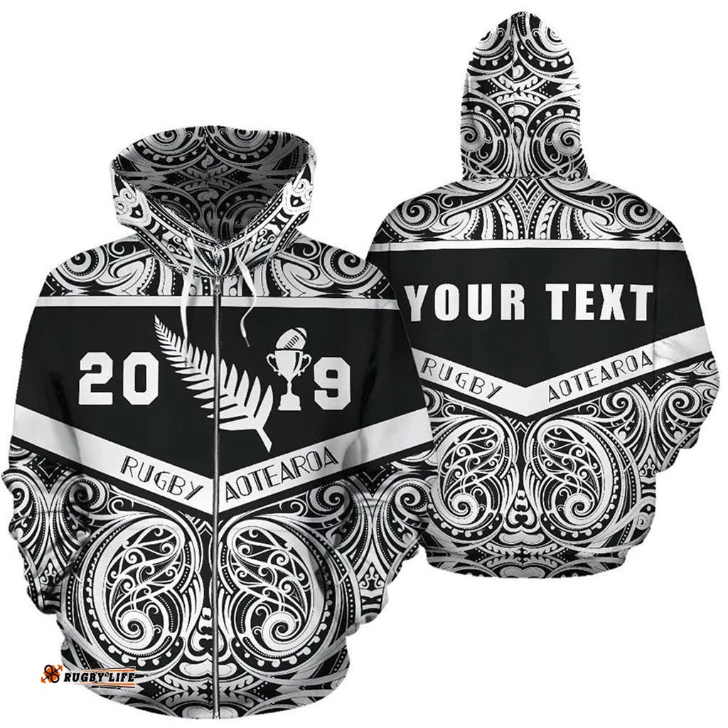 Aotearoa Rugby Win 2019 Zip Up Hoodie Custom Version