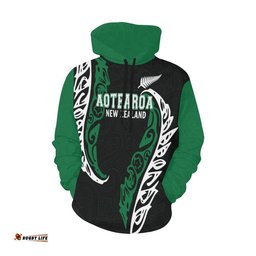 Aotearoa New Zealand Hoodie Silver Fern