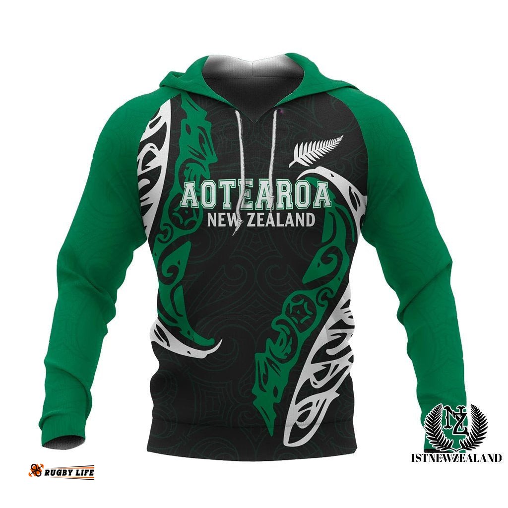 Aotearoa New Zealand Hoodie Silver Fern