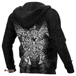 New Zealand Maori Zip Up Hoodie, Wairua Tattoo Turtle Zipper Hoodie White