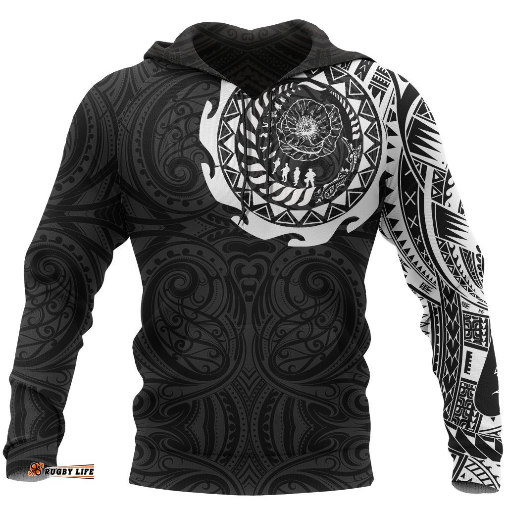 ANZAC Hoodie, New Zealand Lest We Forget Maori Tattoo Pullover Hoodie