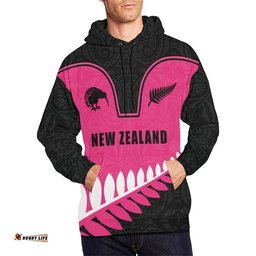 New Zealand Aotearoa All Over Hoodie Pink Cricket Style
