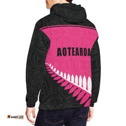 New Zealand Aotearoa All Over Hoodie Pink Cricket Style