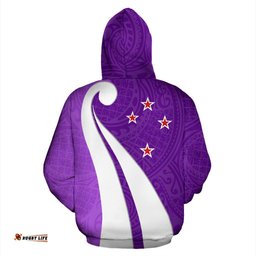 Aotearoa Koru Flag New Zealand Hoodie Purple