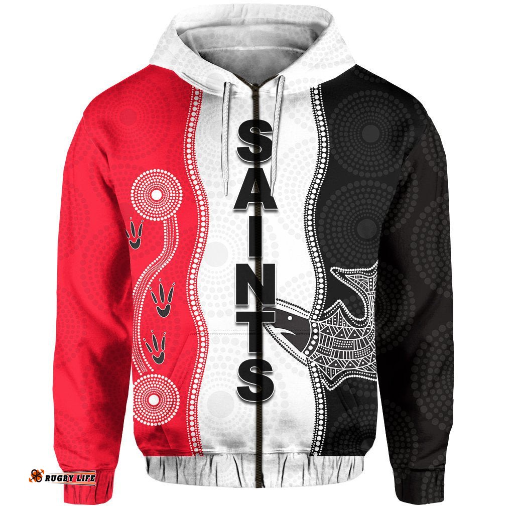 ST Kilda Zip Hoodie Aboriginal