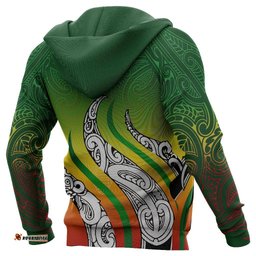 Aotearoa Koru Hoodie Rastafari Fire Style
