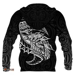 New Zealand Hoodie, Maori Tattoo Pullover Hoodie Polynesian Style