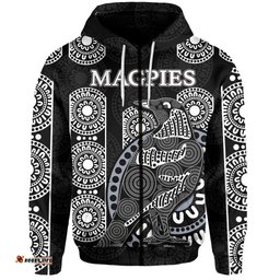 Magpies Zip Hoodie Aboriginal