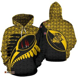 New Zealand Claws On Rugby Ball Hoodie Yellow