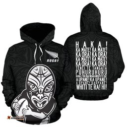 New Zealand Rugby Hoodie, Haka Dance Rugby Pullover Hoodie