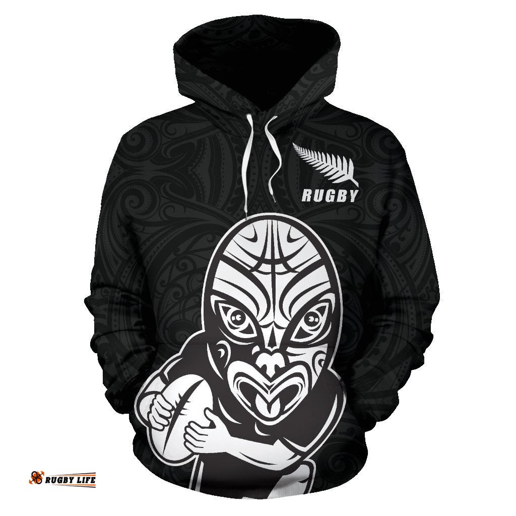 New Zealand Rugby Hoodie, Haka Dance Rugby Pullover Hoodie