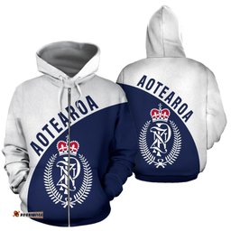Aotearoa Zip Up Hoodie Wave Style 02