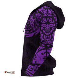 Maori Tangaroa Tattoo Pullover Hoodie Custom Purple