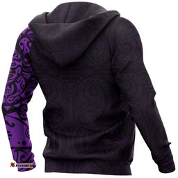 Maori Tangaroa Tattoo Pullover Hoodie Custom Purple
