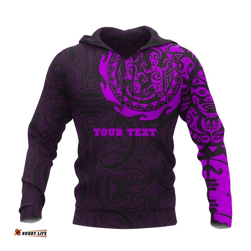 Maori Tangaroa Tattoo Pullover Hoodie Custom Purple