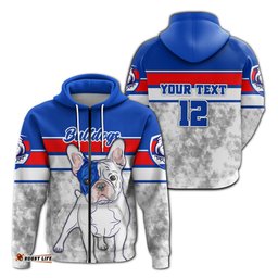 Custom Personalised Western Football Bulldogs Zip Hoodie Sport Style