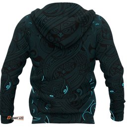 New Zealand Zip Up Hoodie, Maori Gods Zipper Hoodie, Tumatauenga God Of War Blue