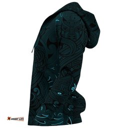 New Zealand Zip Up Hoodie, Maori Gods Zipper Hoodie, Tumatauenga God Of War Blue