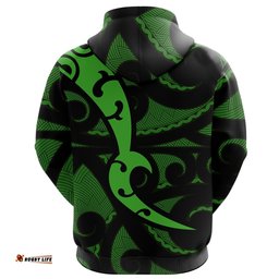 Maori Green Mangopare Zip Hoodie