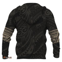Aotearoa Maori Tattoo All Over Hoodie Gold Custom Version