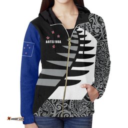 Aotearoa Silver Fern Zip Hoodie Sailing Style