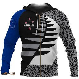 Aotearoa Silver Fern Zip Hoodie Sailing Style