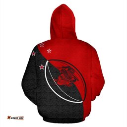 New Zealand Claws On Rugby Ball Hoodie Red