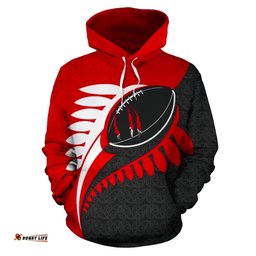 New Zealand Claws On Rugby Ball Hoodie Red