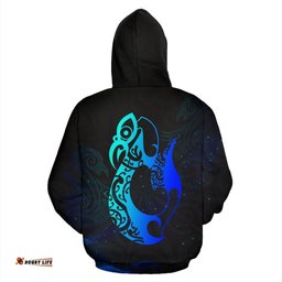 Light Maori Manaia New Zealand Hoodie Blue