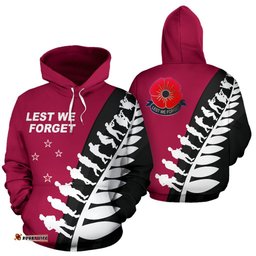 Lest We Forget New Zealand Hoodie Pink