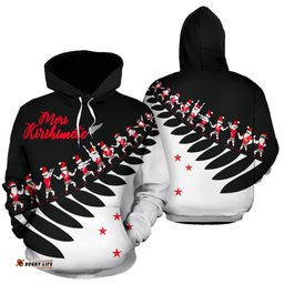 New Zealand Haka Christmas Hoodie Black