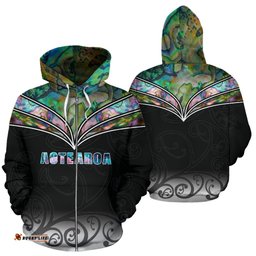 Aotearoa Paua Shell Zip Up Hoodie