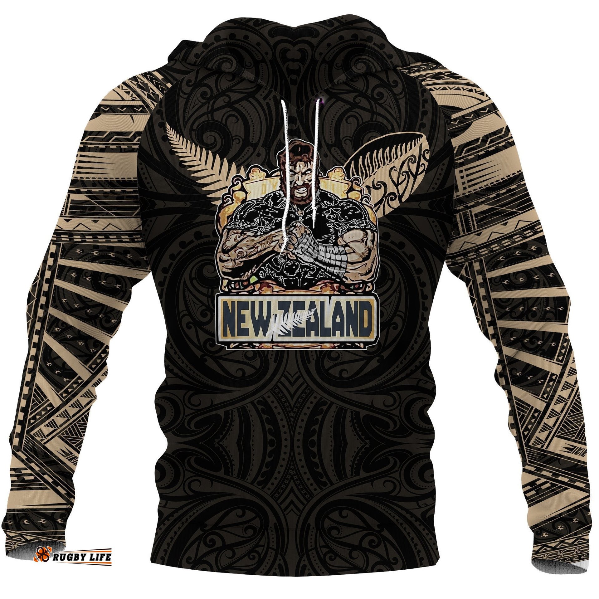 Rugby Aotearoa Tattoo Style All Over Hoodie