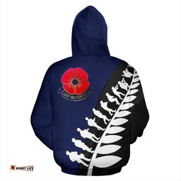 New Zealand Lest We Forget Custom Hoodie Navy