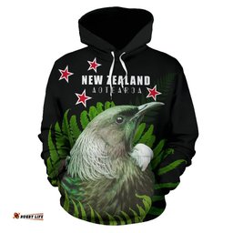 Tui Bird With Silver Fern New Zealand Hoodie