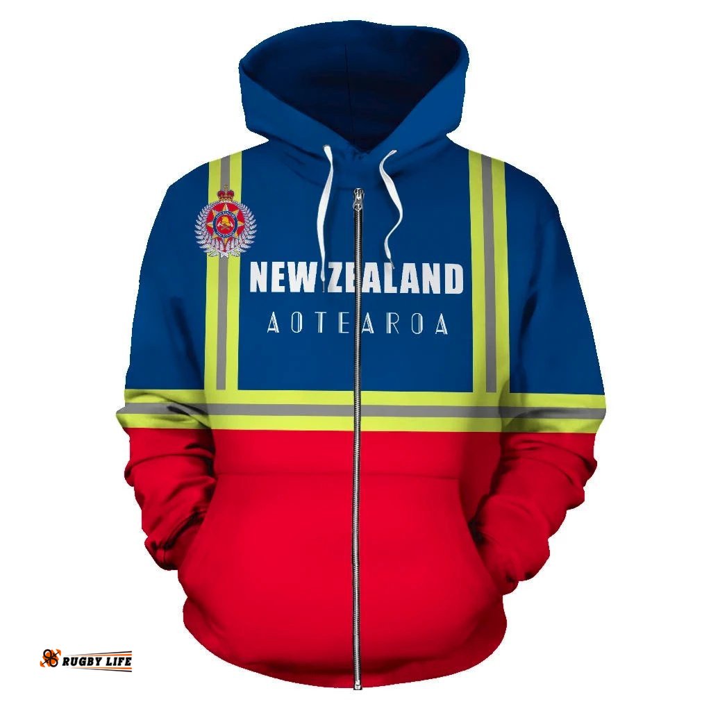 New Zealand Firefighter Zip Up Hoodie