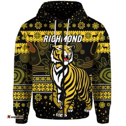 custom personalised richmond tigers zip hoodie christmas simple style black