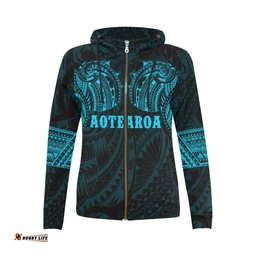 Maori Hoodie, New Zealand Tattoo All Over Print Zip Up Hoodie