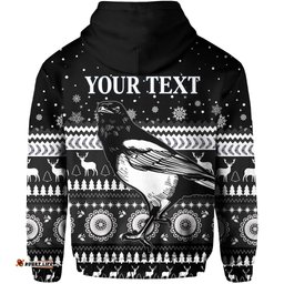 custom personalised magpies christmas zip hoodie indigenous collingwood football