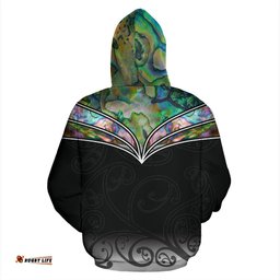 New Zealand Hoodie, Maori Paua Shell Pullover Hoodie