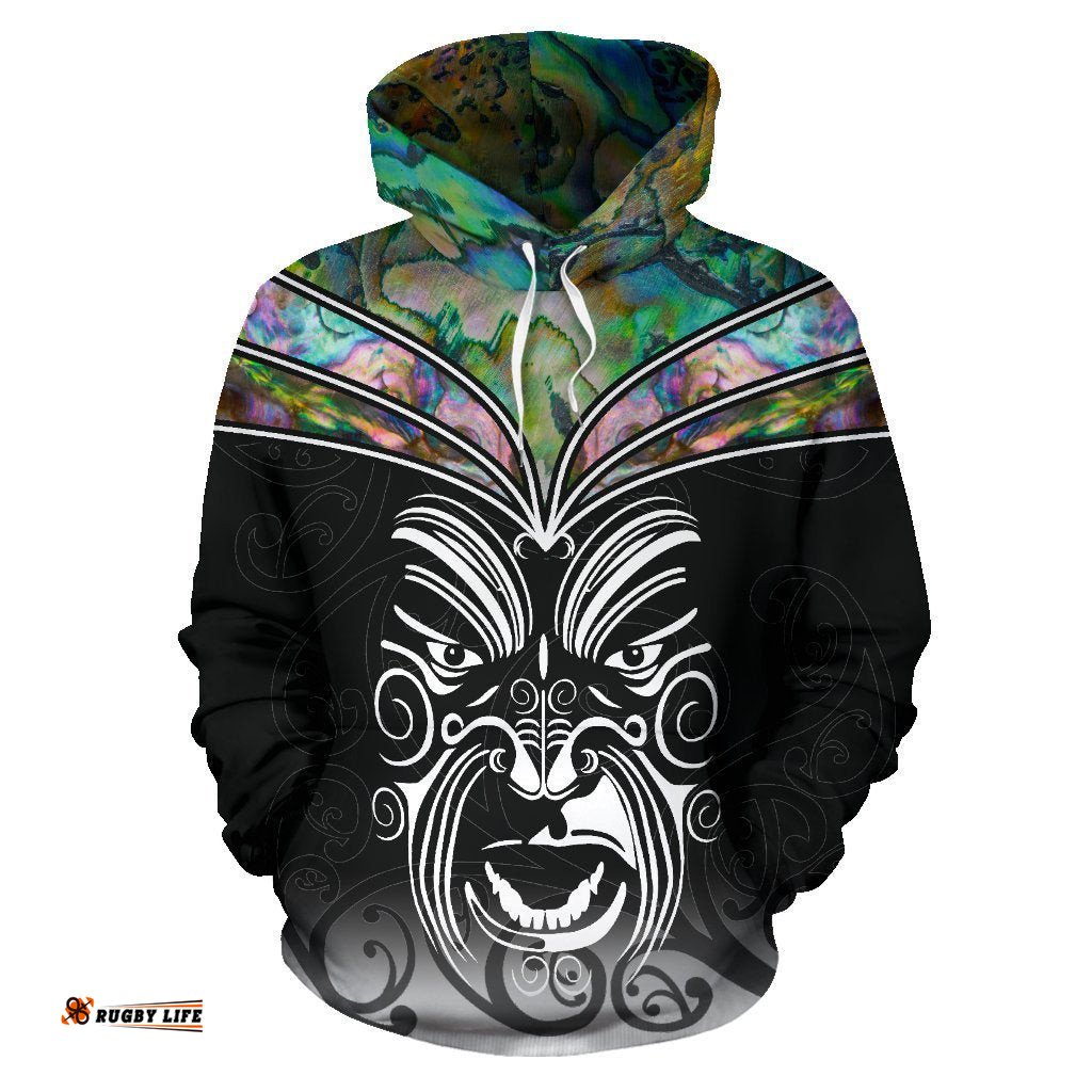 New Zealand Hoodie, Maori Paua Shell Pullover Hoodie