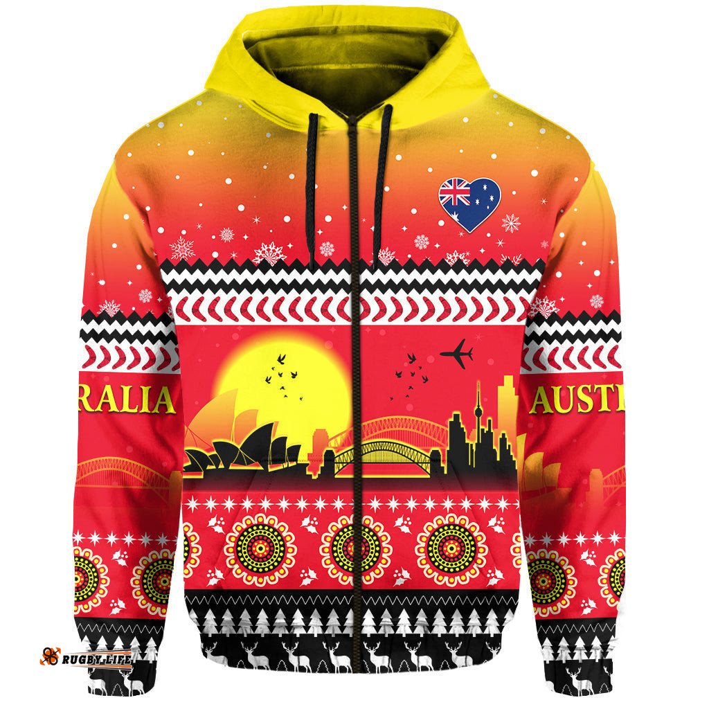 australia christmas zip hoodie proud sydney opera house
