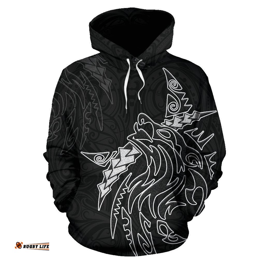 New Zealand Maori Tattoo Wolf Hoodie