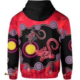 aboriginal lizard zip hoodie attracted australia version red